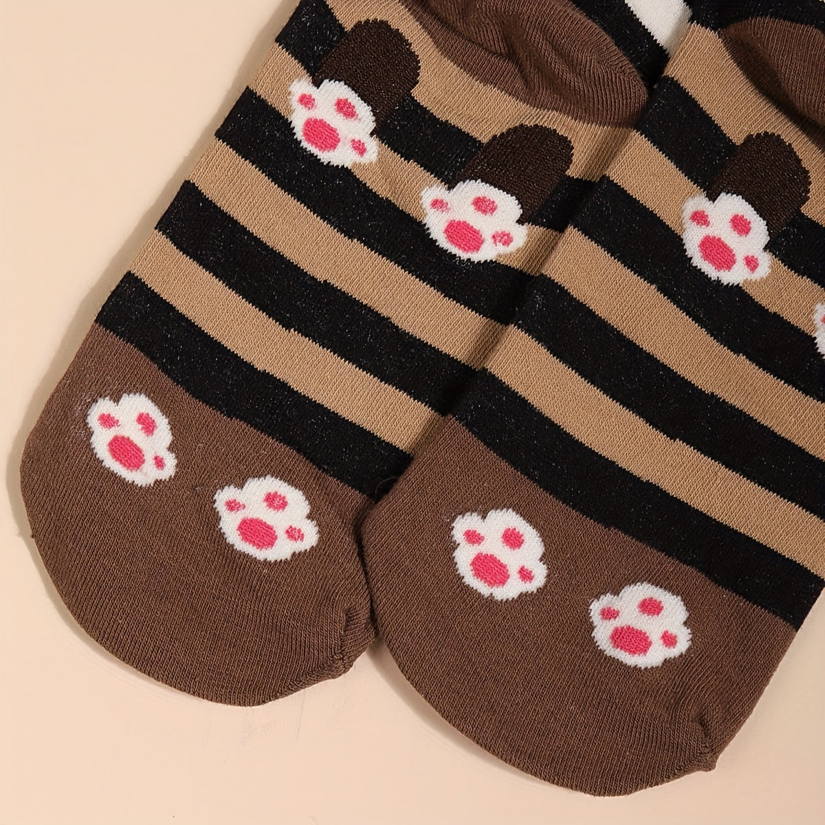 5 Paires de Chaussettes Mi-Mollet en Tricot Droit à Motif Chiot Cartoon Trois Dimensions - La Taille Standard