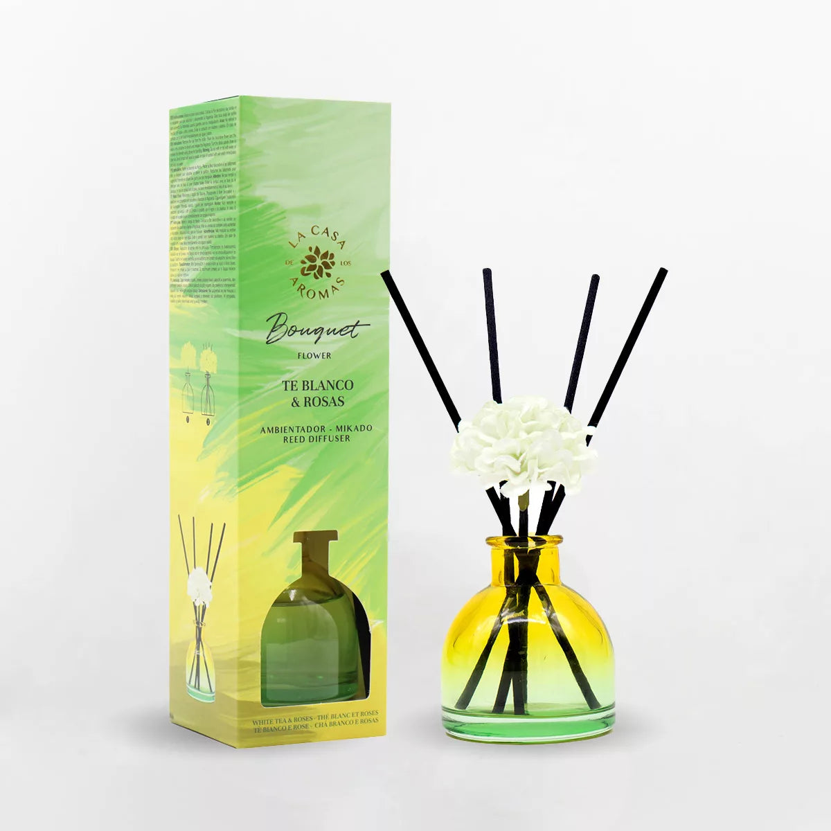 LACASADELOSAROMAS - AMBIENTADOR MIKADO BOUQUET TÉ BLANCO Y ROSAS 40ML