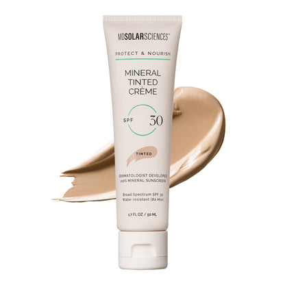 MDSolarSciences Mineral Tinted Crème Face Sunscreen SPF 30 – Water-Resistant, Broad Spectrum UV Protection – Blendable Micronized Zinc Oxide Cream – Smooth, Natural Matte Finish, 1.7 Fl Oz