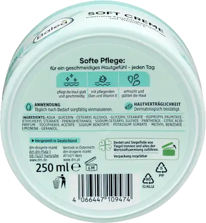 BALEA - CRÈME DOUCE, 250 ML